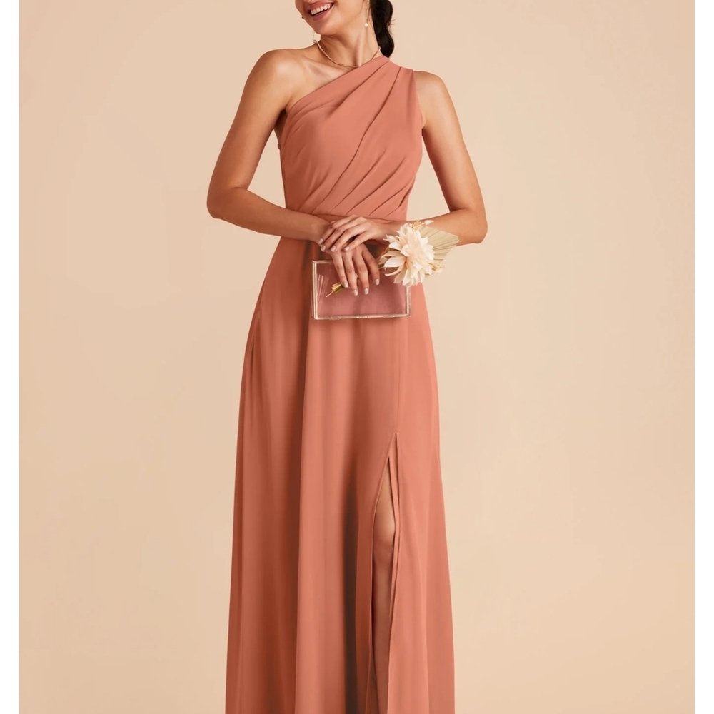 Birdy Grey One-Shoulder Terracotta Dress - Picture 2 of 7